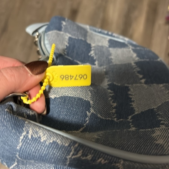 Blue Denim Patchwork Shoulder Bag - Picture 7 of 10